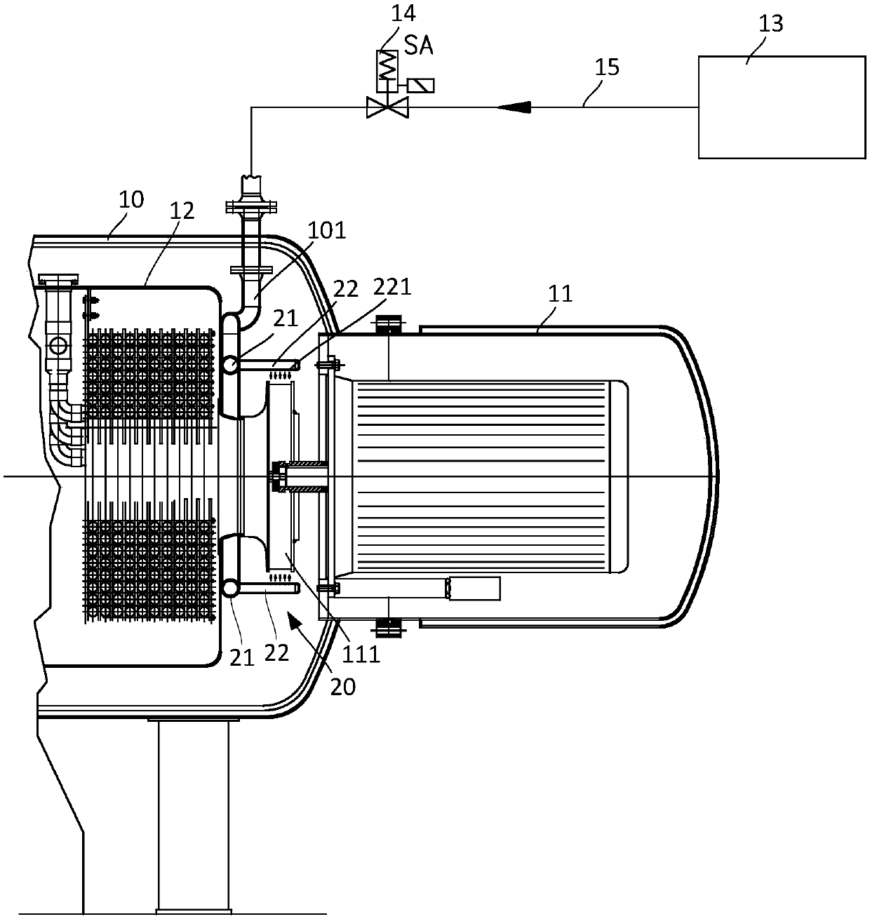 Auxiliary starting system and method for vacuum furnace motor