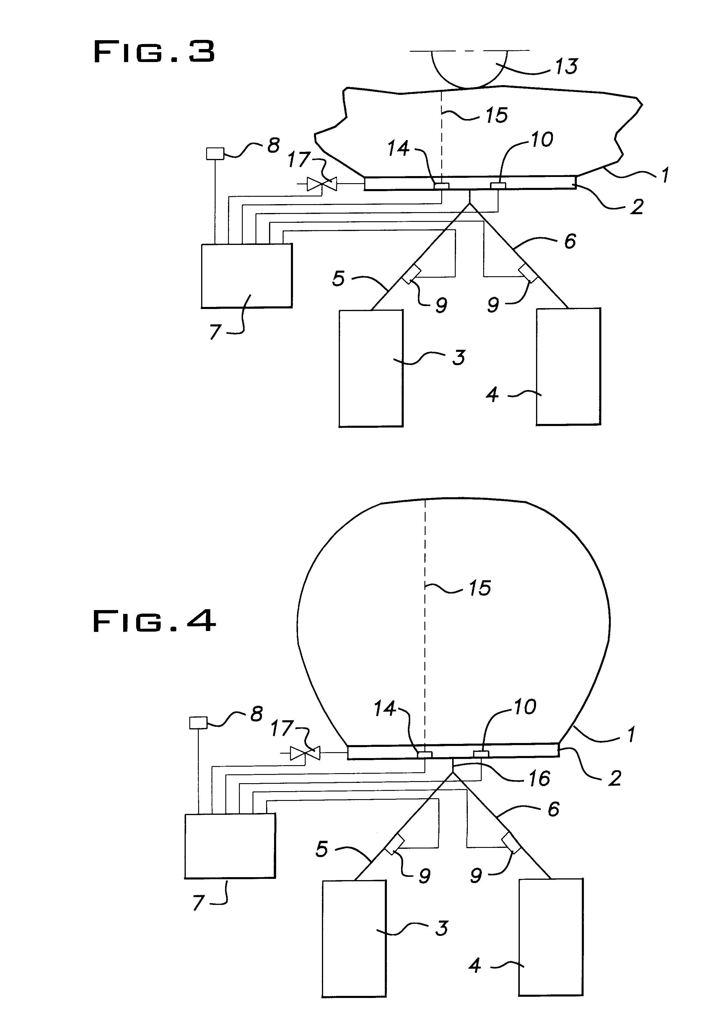 Method of filling an empty, flexible container, and a container device