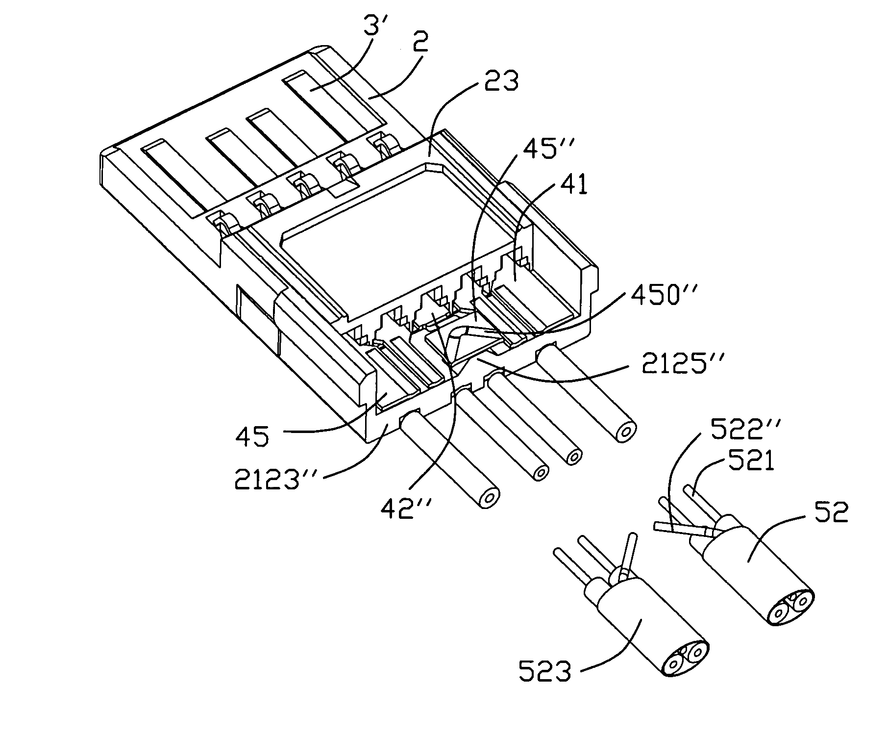 Electrical connector with improved wire termination arrangement