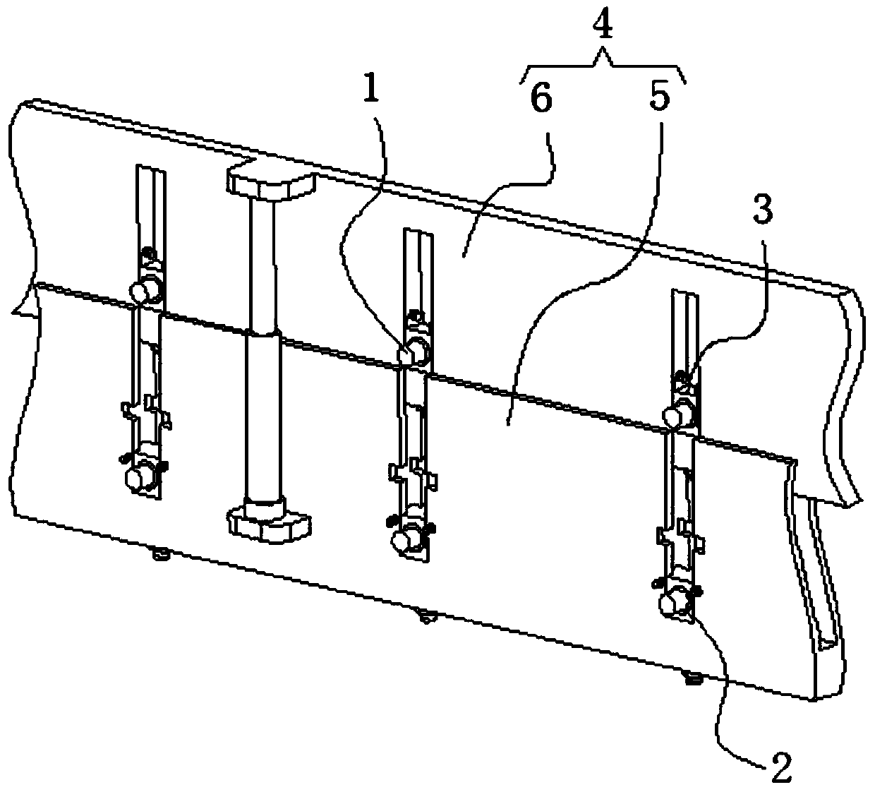 Roll mounting structure for dovetail type floor support plate press and mounting method of roll mounting structure