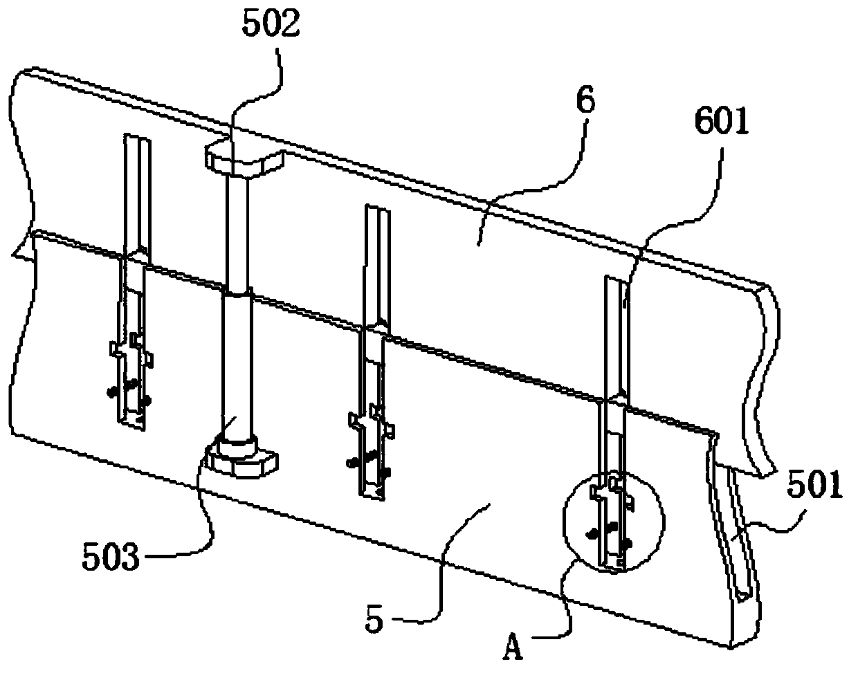 Roll mounting structure for dovetail type floor support plate press and mounting method of roll mounting structure