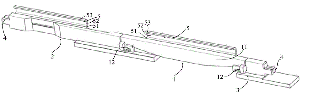 Rail connecting device and long steel rail transport trainset