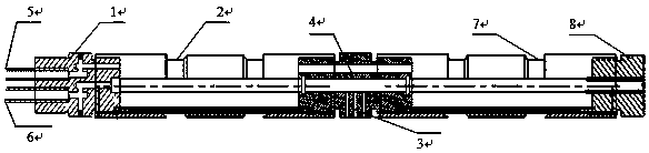 Bridge connection type packer for testing crack caused by hydraulic pressure of minor-diameter rock