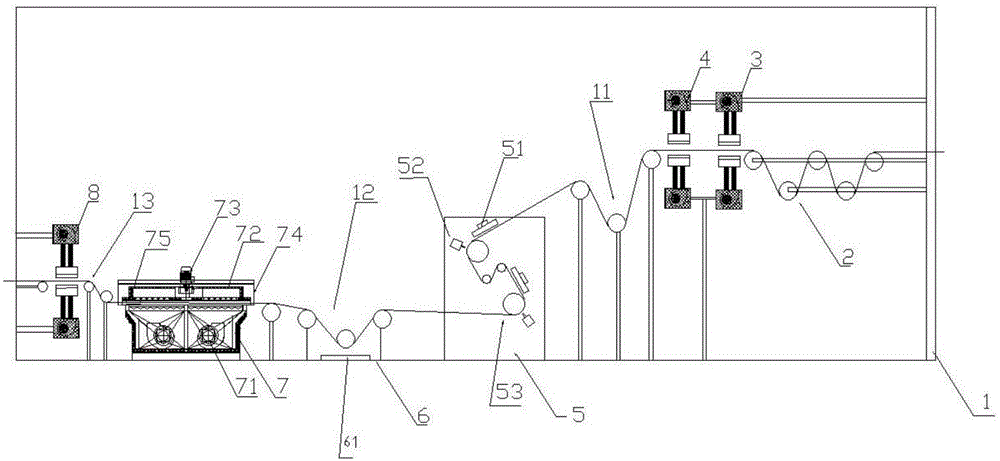 Cloth singeing production line