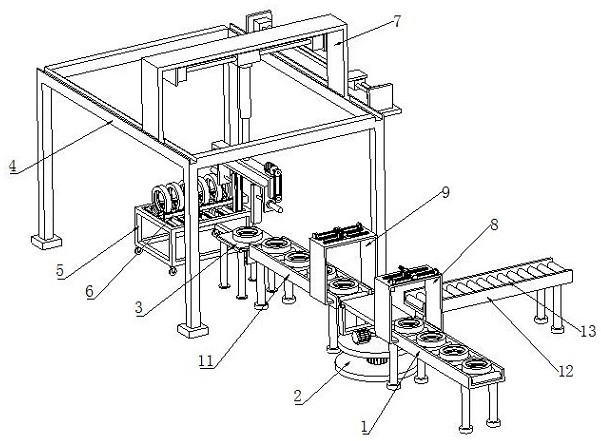 A tire cage machine