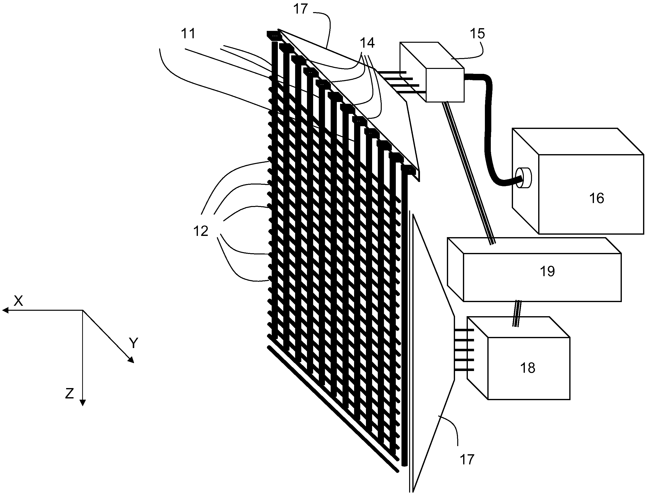 System and method for fiber optics based direct view giant screen flat panel display