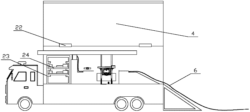 Emergency movable battery replacing vehicle and battery replacing method thereof