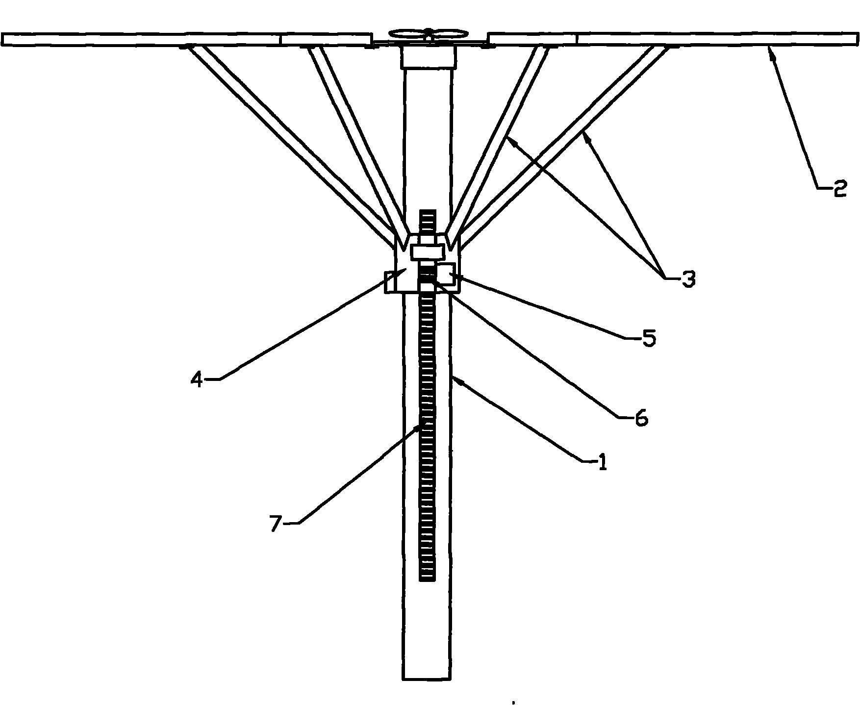 Windproof structure of solar street lamp cell panel