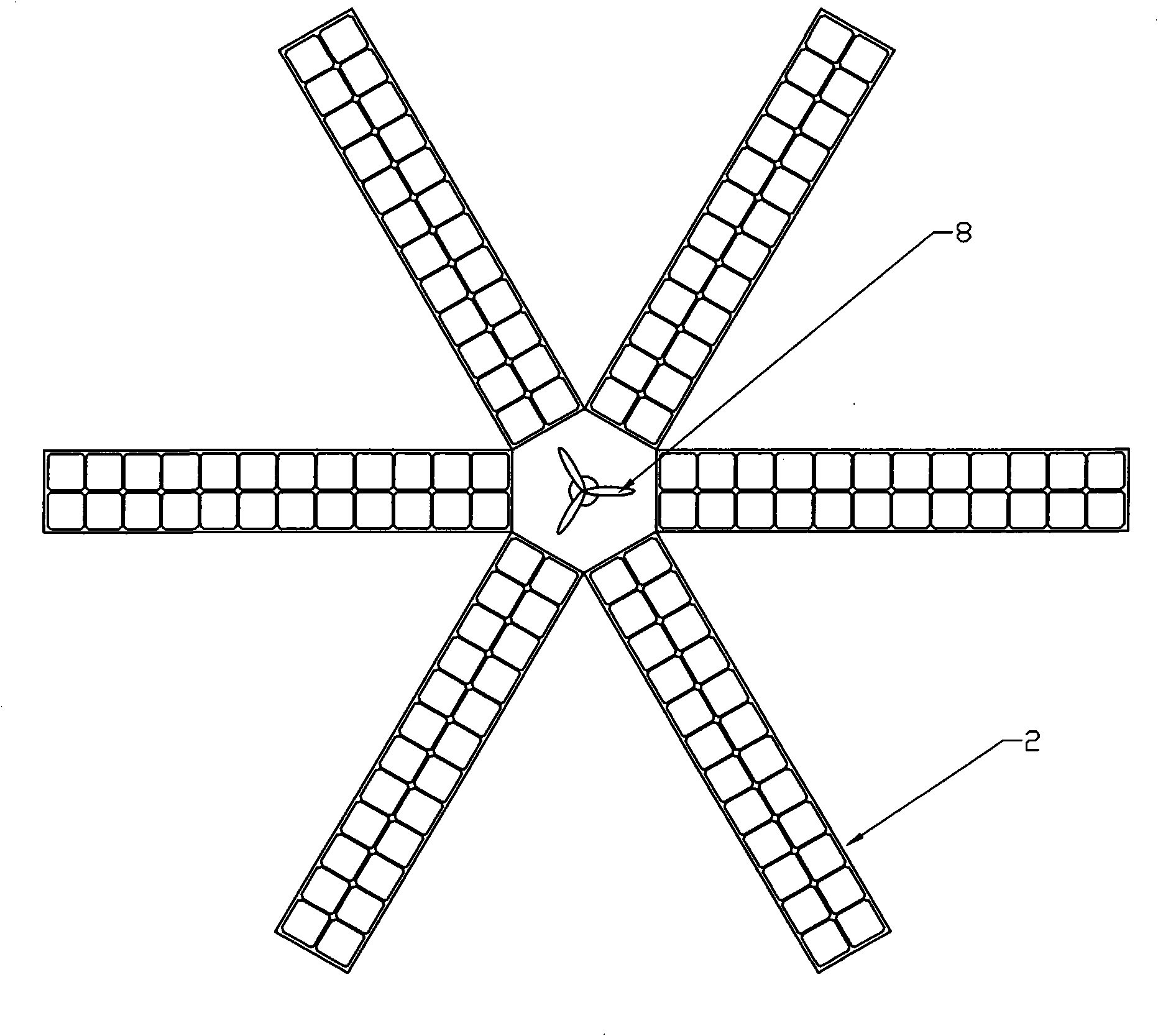 Windproof structure of solar street lamp cell panel