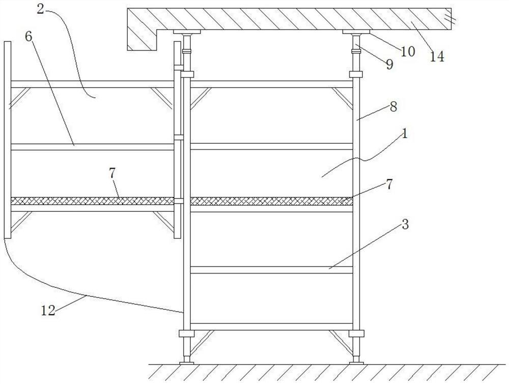 Outer cantilever frame for outer curtain wall construction and installation and construction method of outer cantilever frame