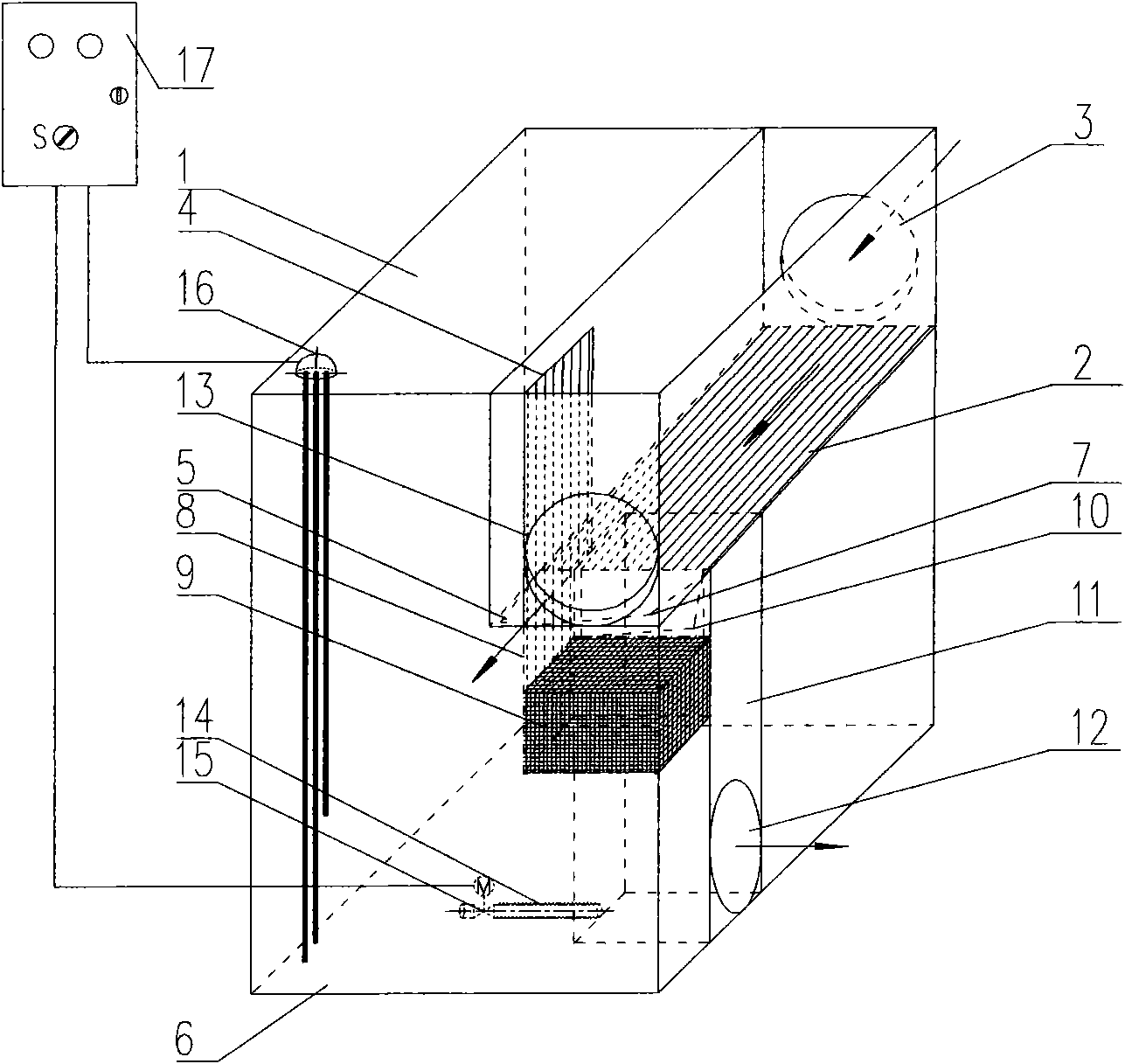 Horizontal initial rainwater drainage device