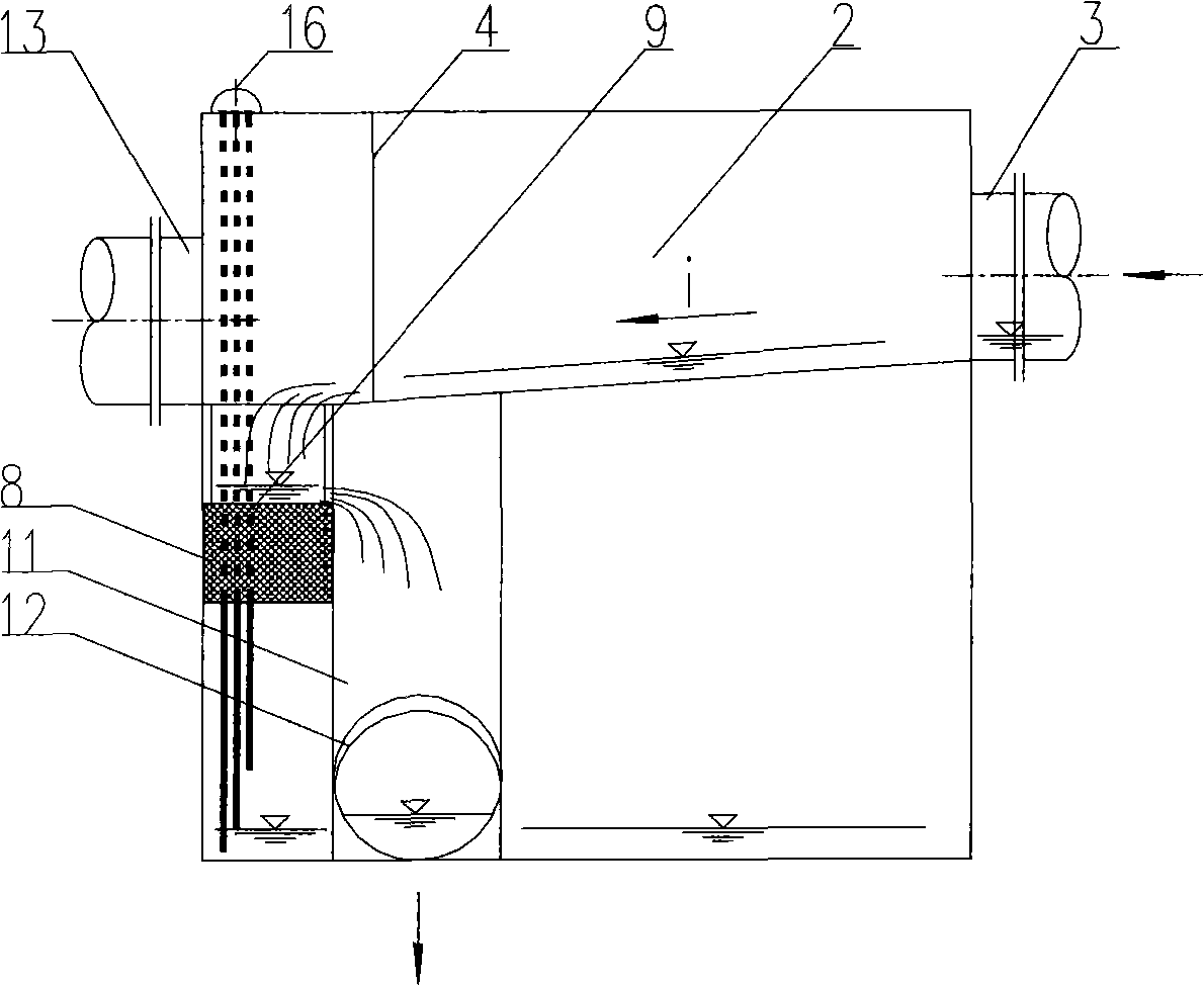 Horizontal initial rainwater drainage device