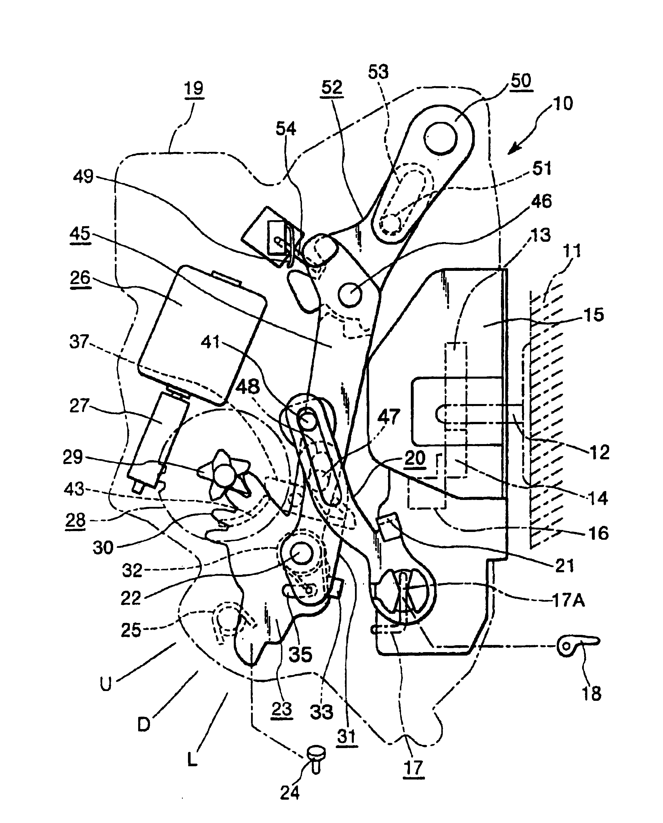 Anti-panic mechanism of vehicle door latch device