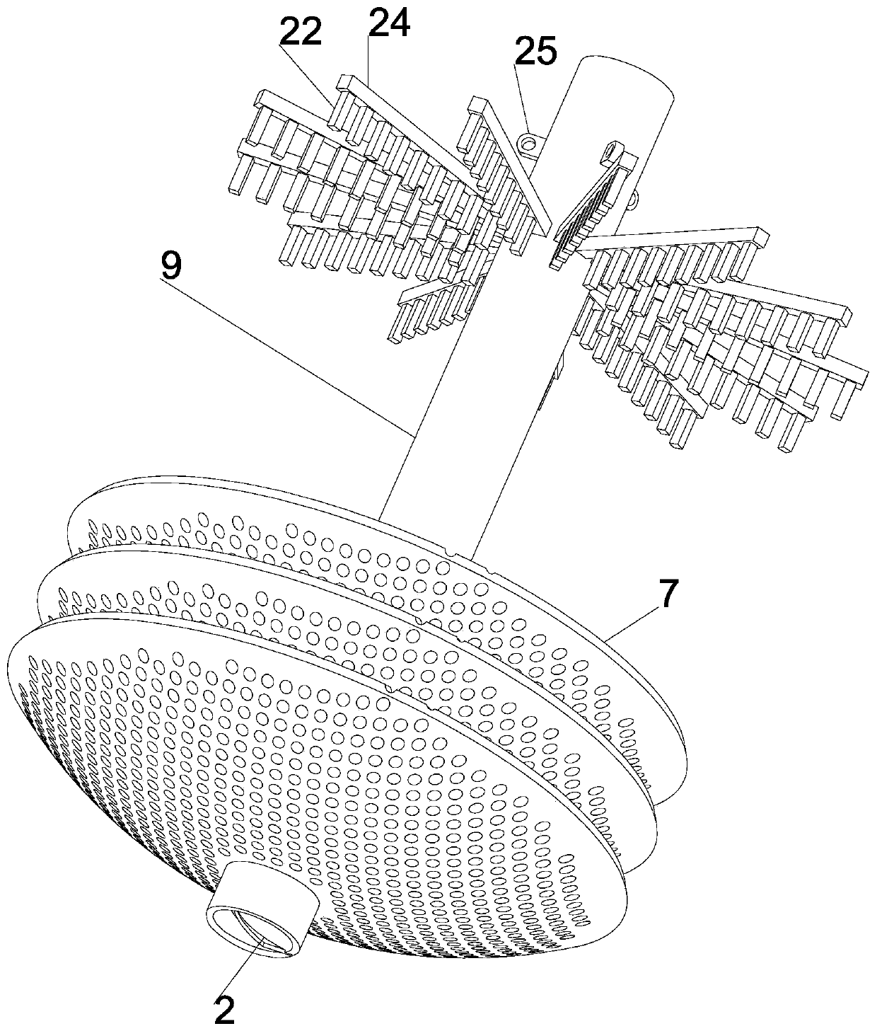 Circulation lifting and screening type multistage grain crushing device