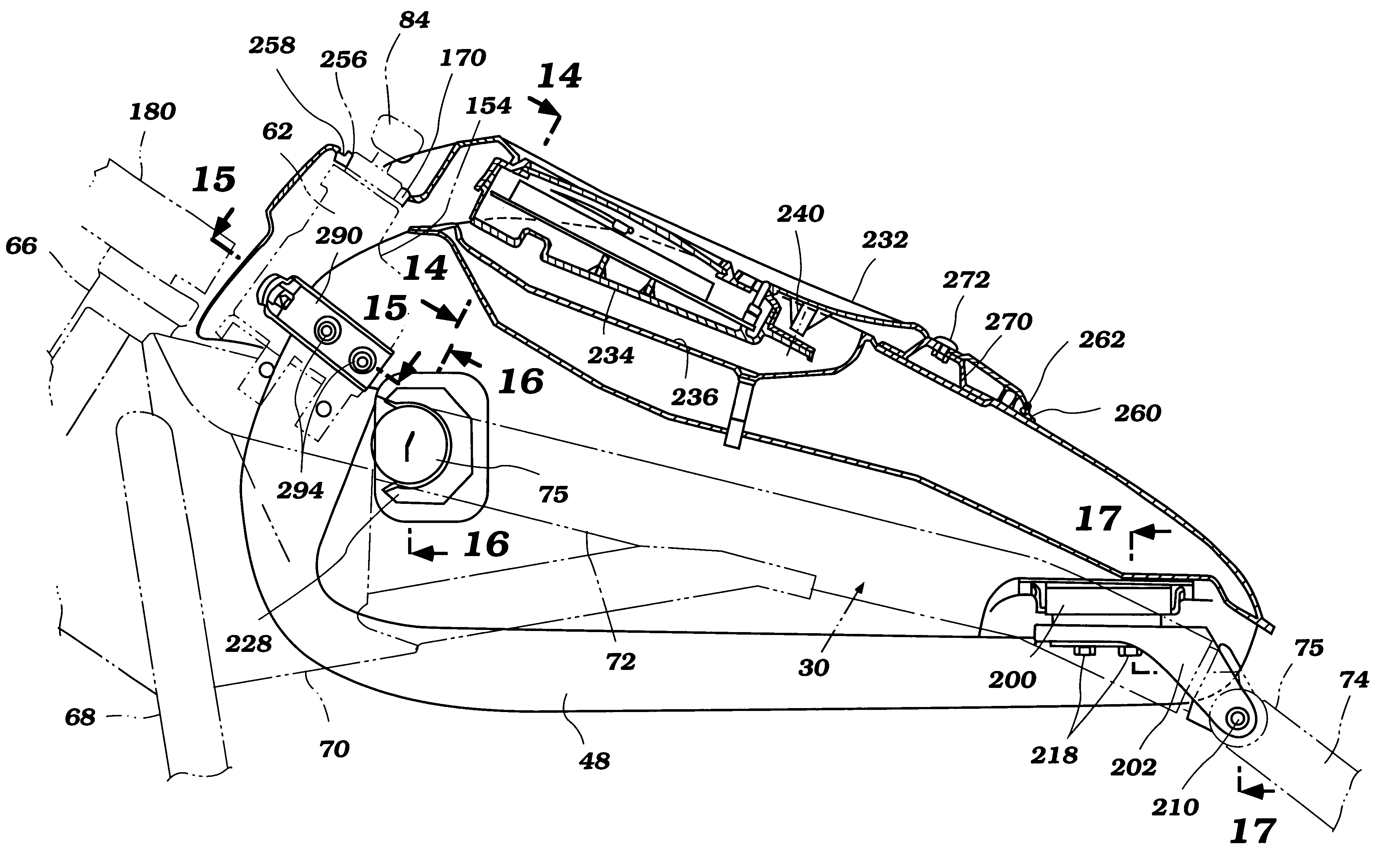 Locking arrangement for motorcycle