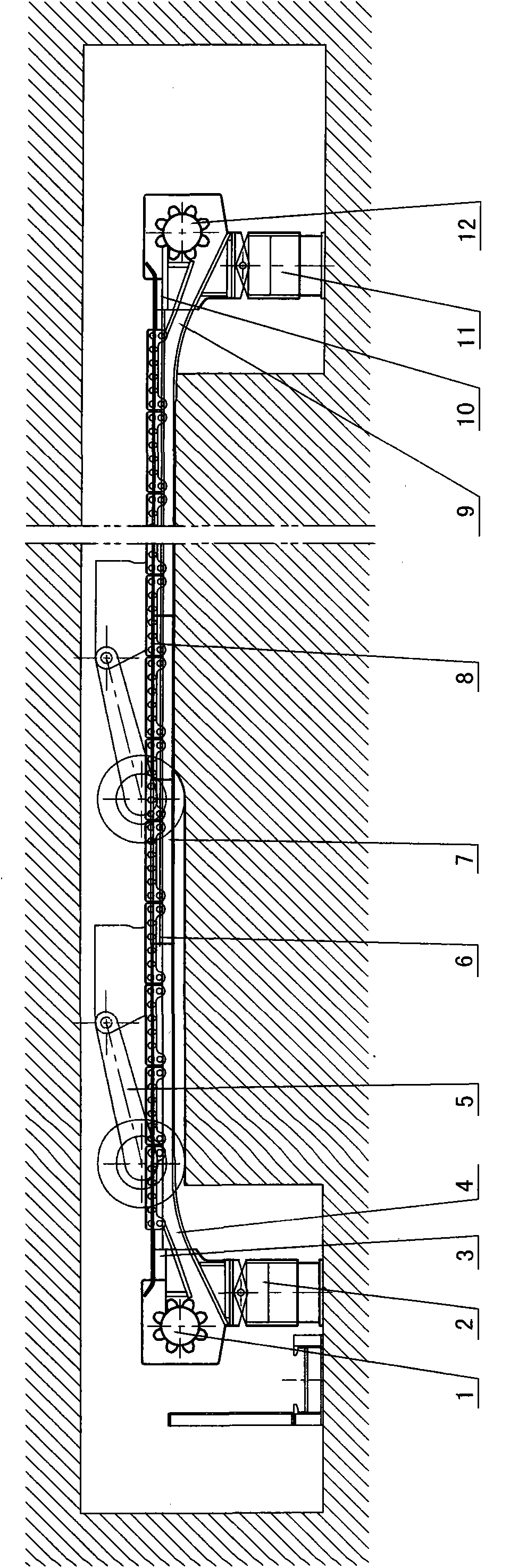 Thin coal bed fully-mechanized mining scraper conveyor