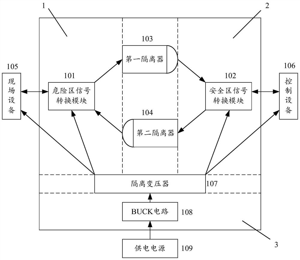 RS-485 isolation circuit and safety barrier