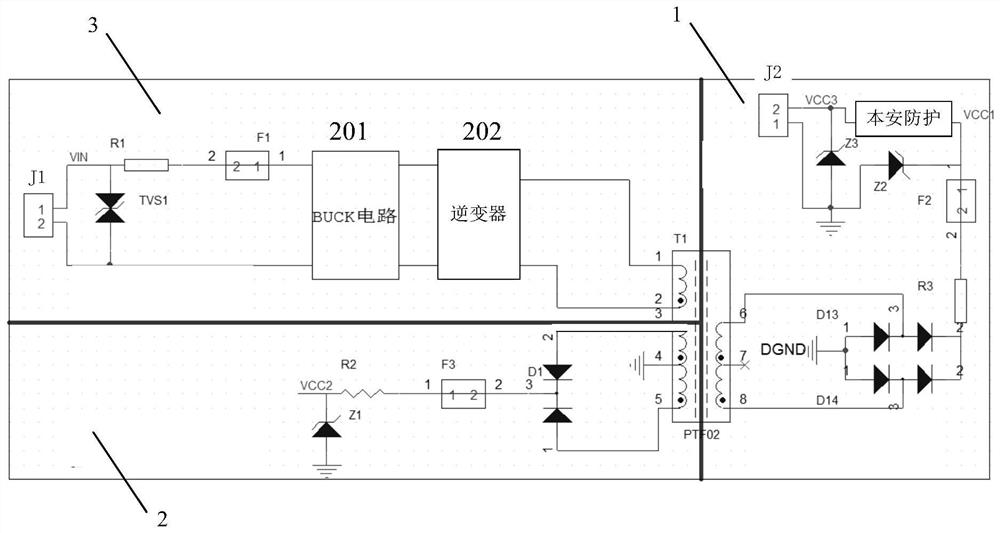 RS-485 isolation circuit and safety barrier