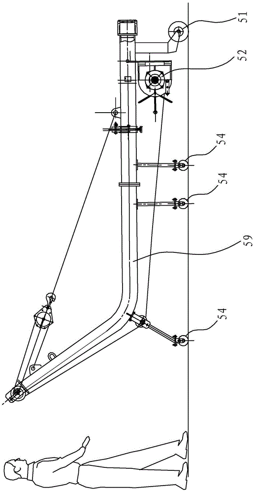 A portable crane for cargo oil pump out of the cabin