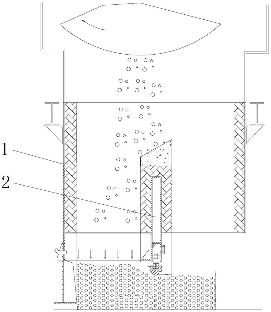 Refractory masonry structure of ring cold machine feed hopper