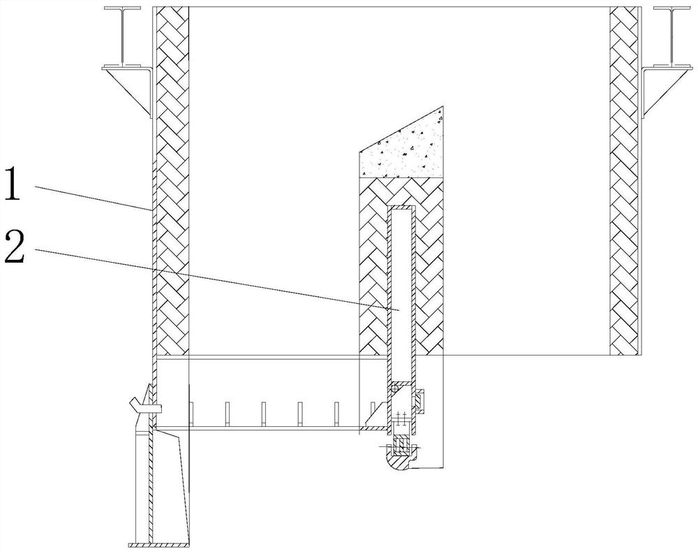 Refractory masonry structure of ring cold machine feed hopper