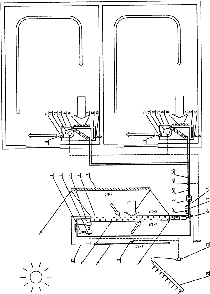 Upward air curtain household type heat pump air conditioner driven by air and sun composite source