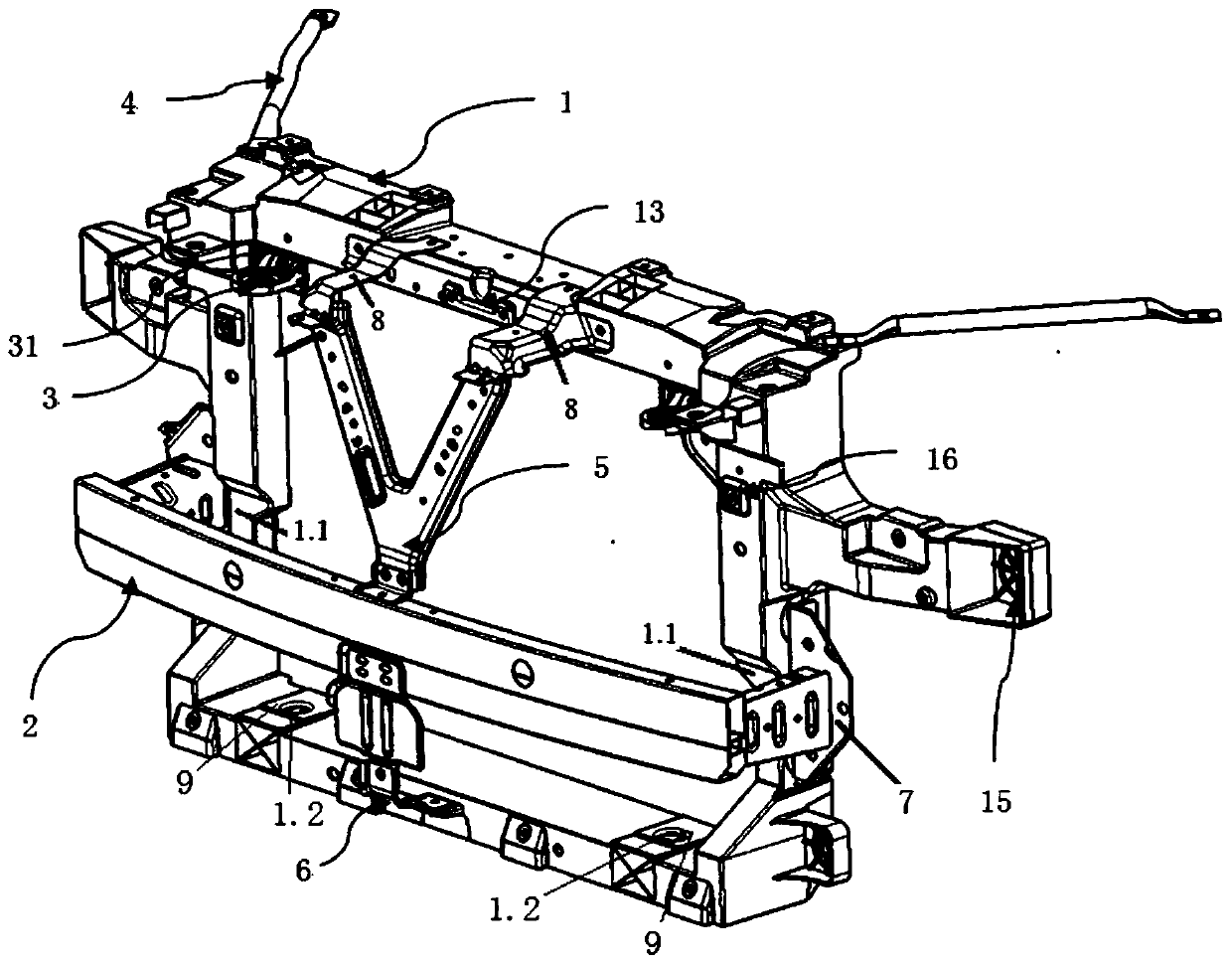 Universal front-end frame with tolerance function that can be adapted to various types of heatsinks