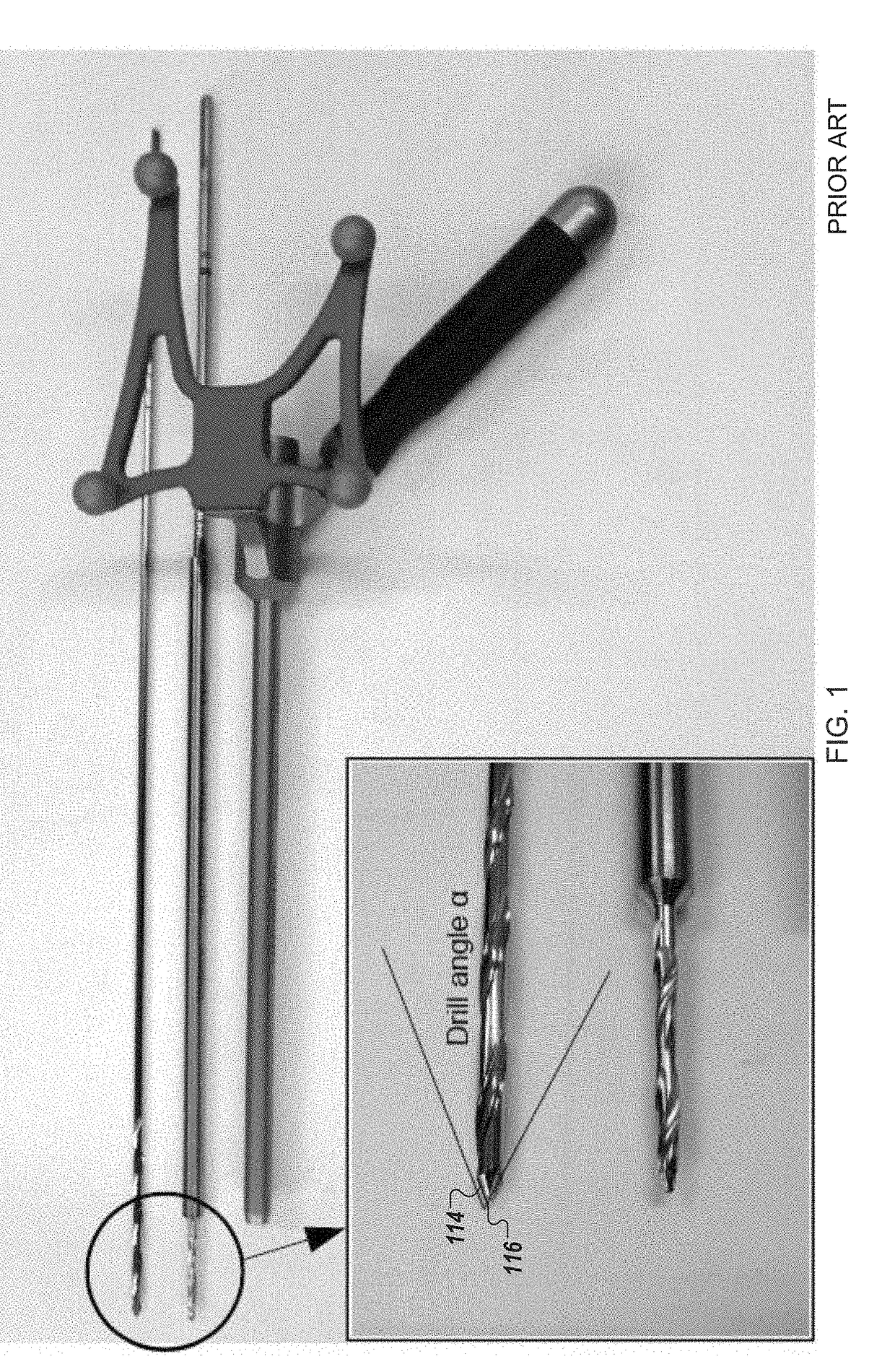 Anti-skid surgical instrument for use in preparing holes in bone tissue