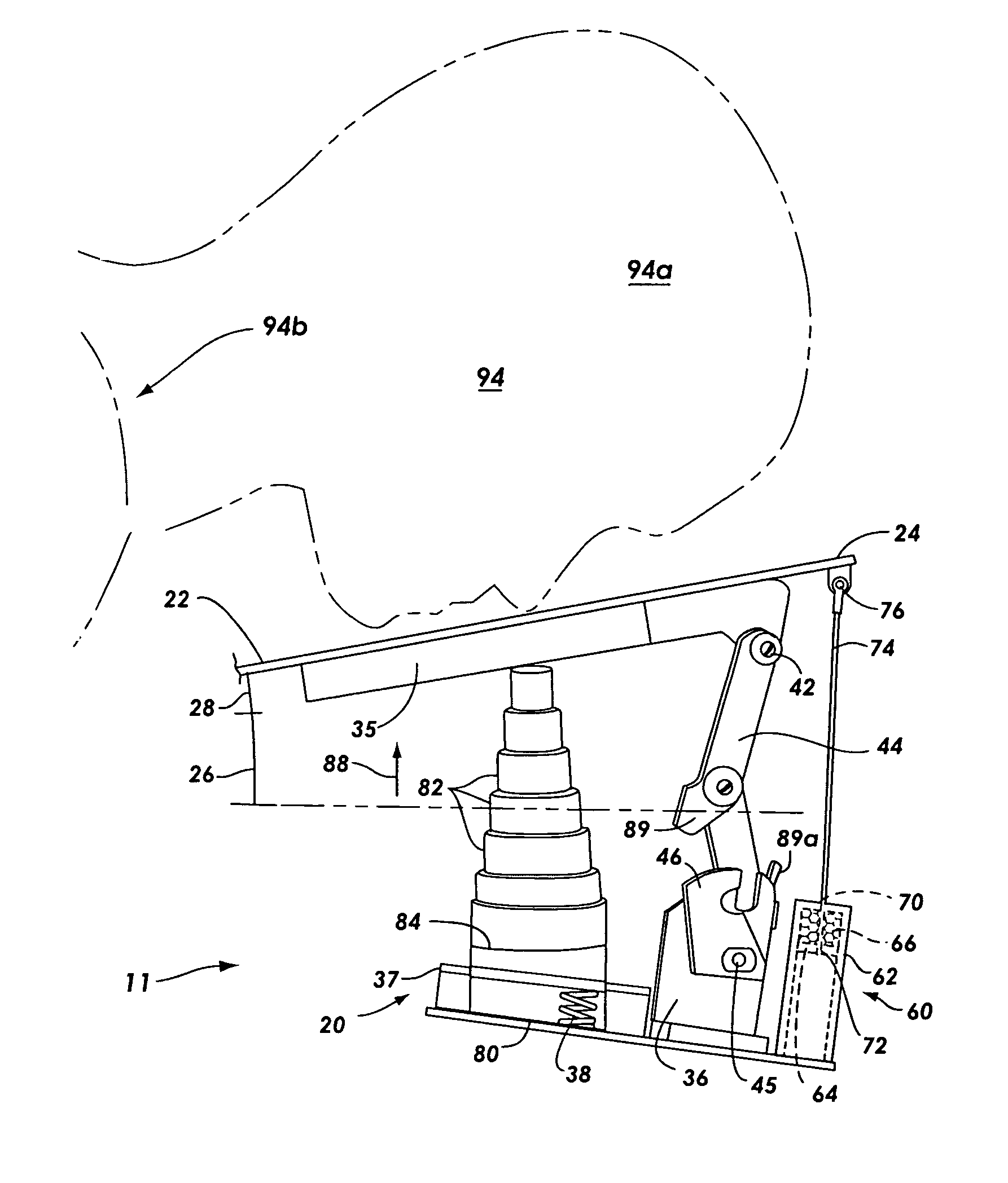 Active vehicle hood system and method