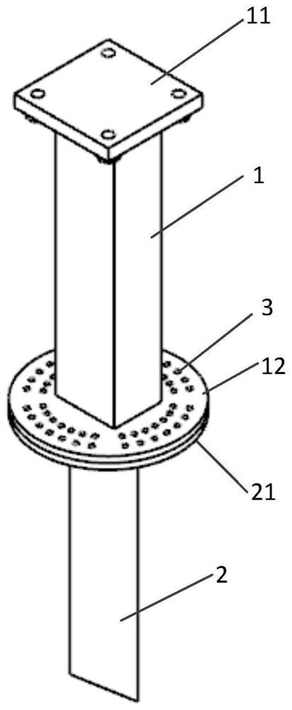 Variable-attack-angle free surface cutting hydrofoil experiment model