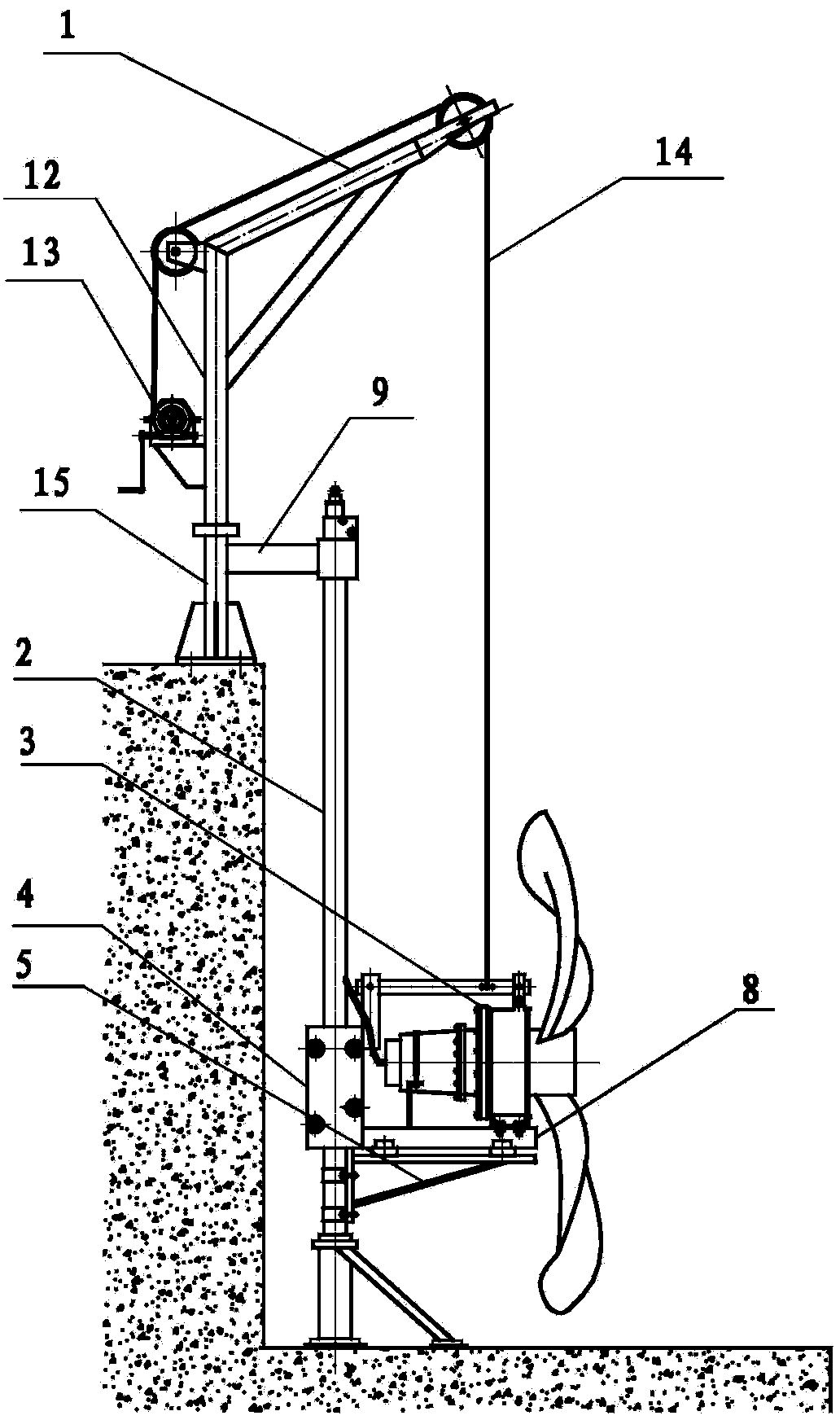 Guide rod of submersible water impeller