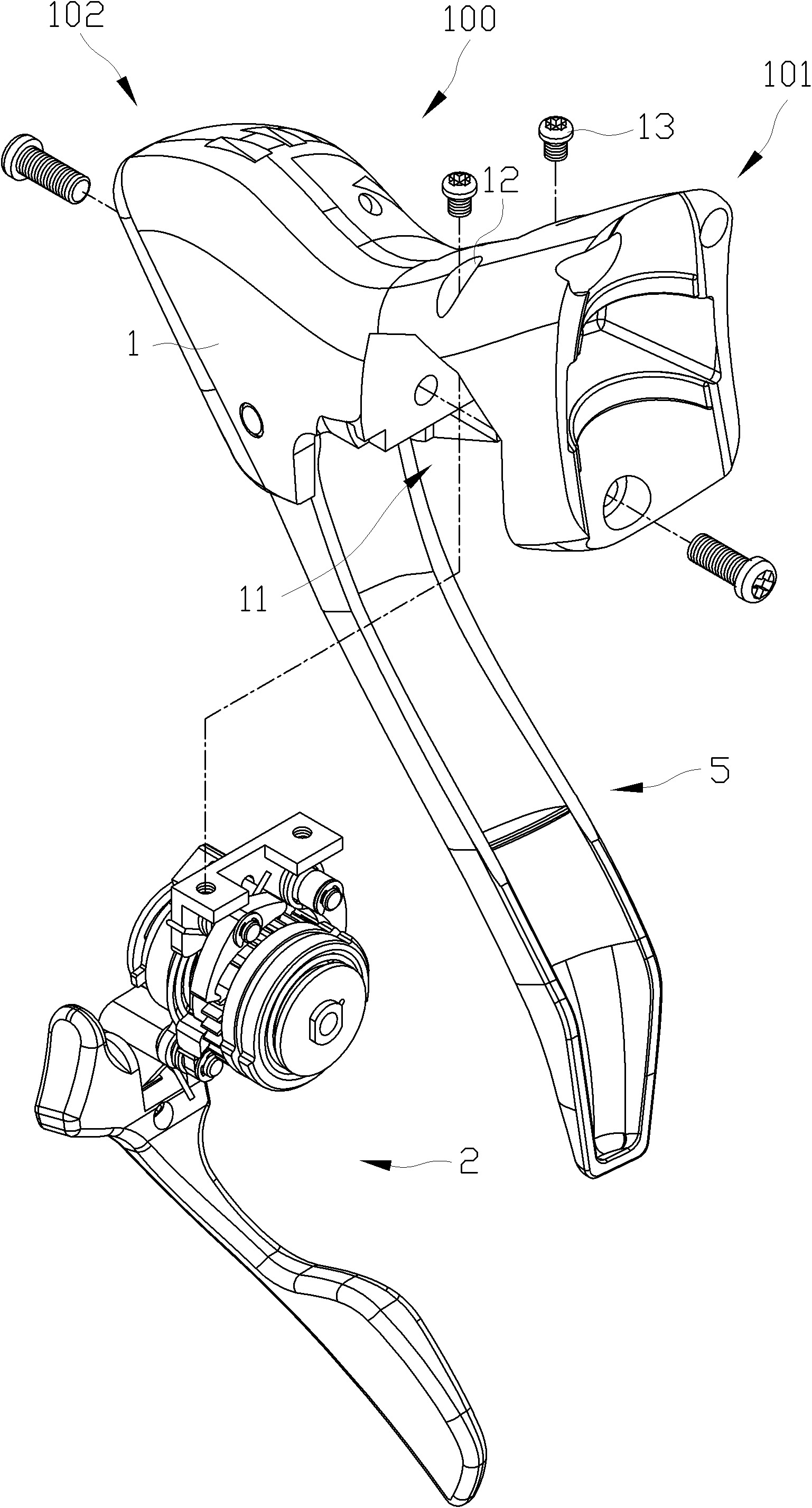 Speed changing handle of bicycle