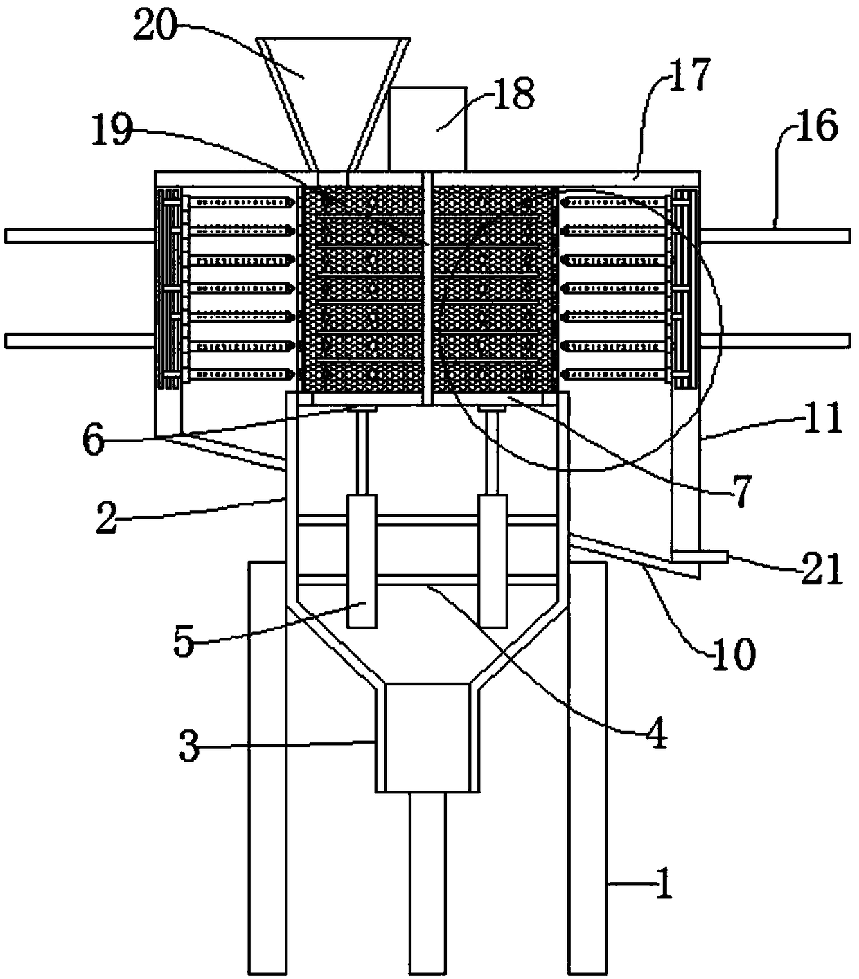 A surface residual electrolyte removal device for waste lithium titanate negative electrode sheet