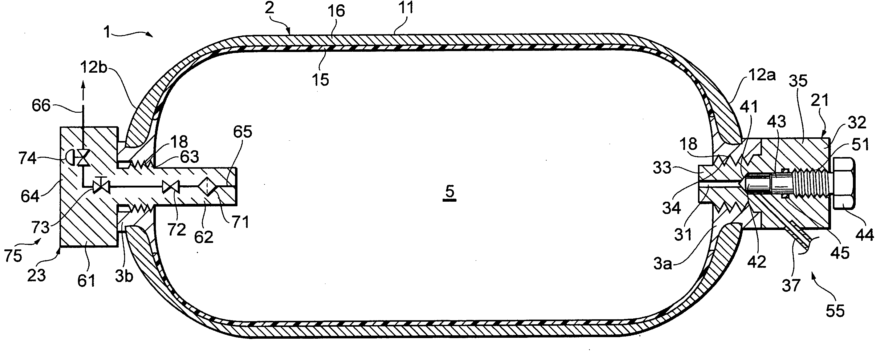 High-pressure tank