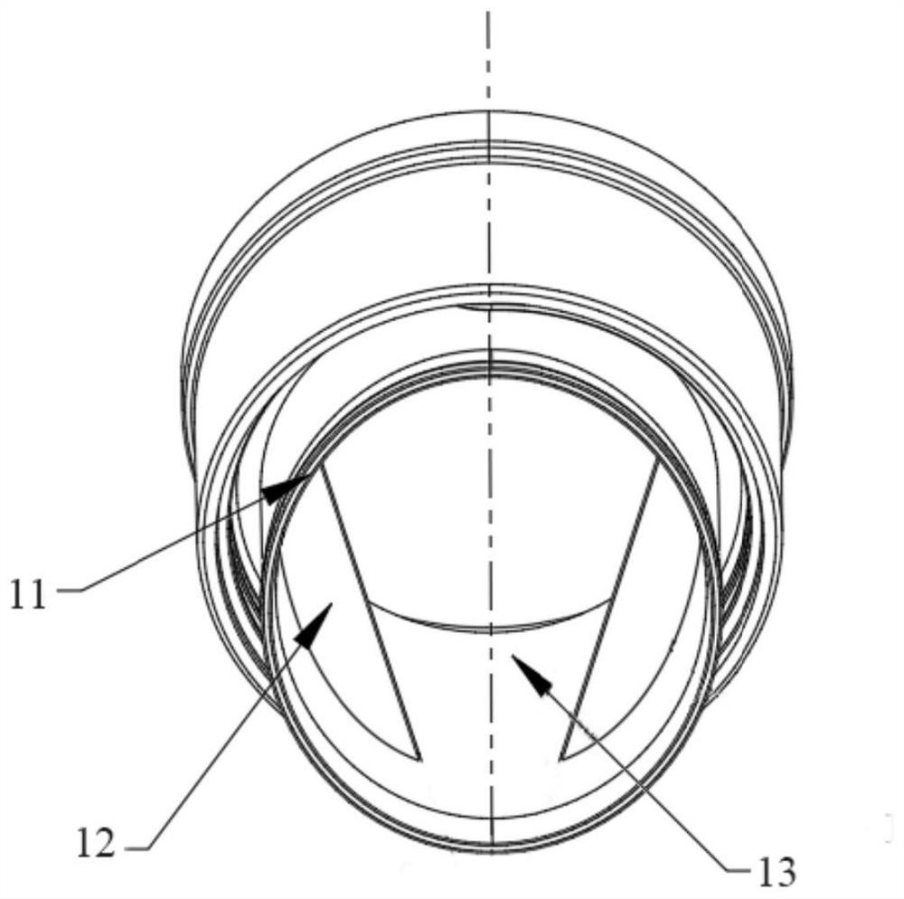 Outlet structure of solid particle container and solid particle container