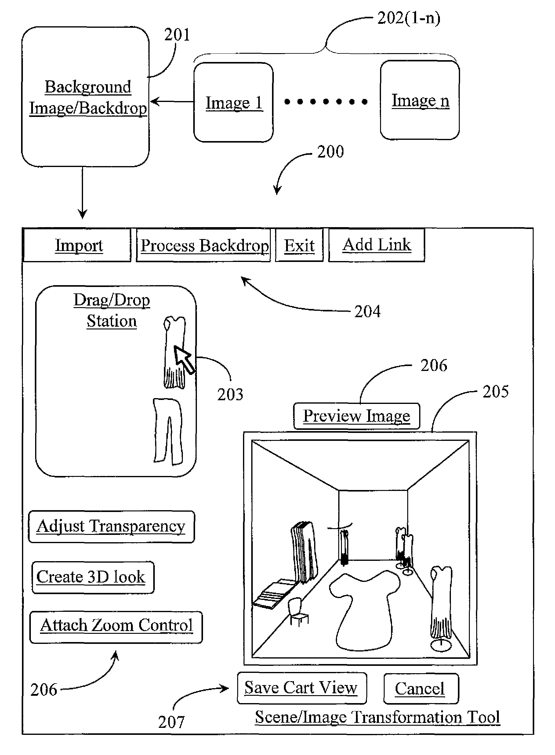 Method and system for creating a multifunctional collage useable for client/server communication