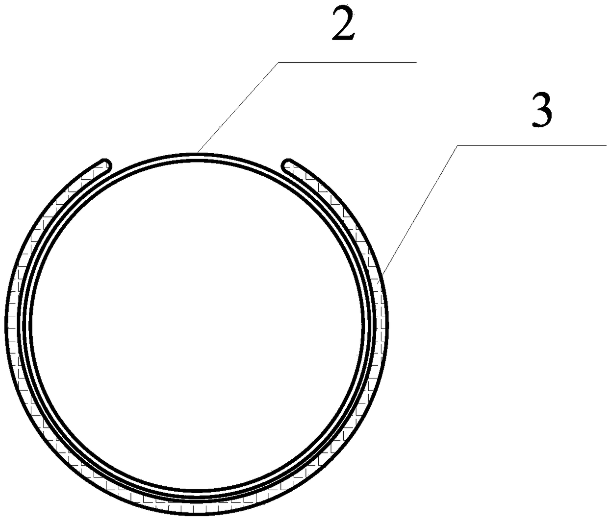 C-shaped-cross-section composite bistable-state shell structure and forming mold