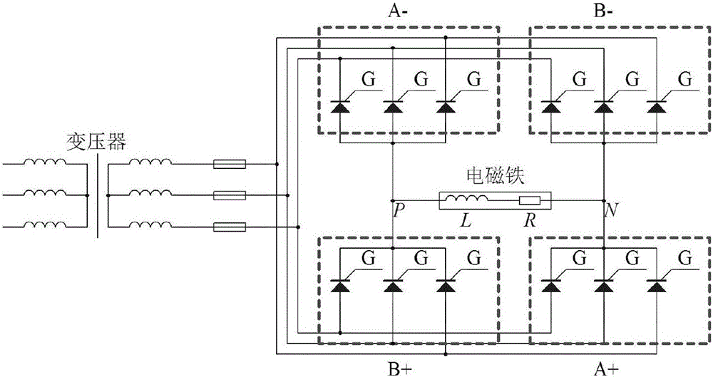 IGBT non-contact lifting electromagnet control system for non-rectifying transformer