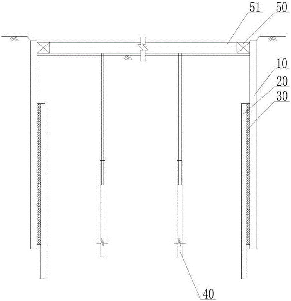 Composite retaining structure of foundation pit project and construction method thereof