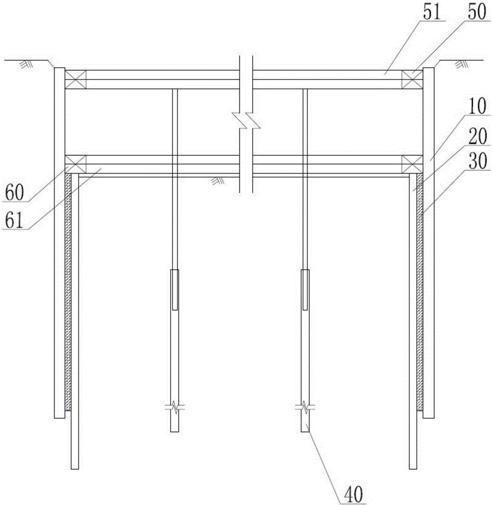 Composite retaining structure of foundation pit project and construction method thereof