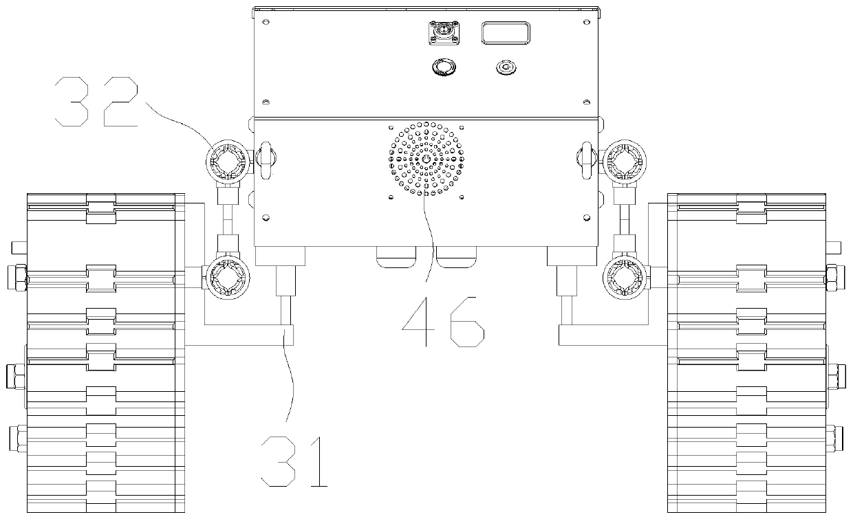 Suspension height adaptive specialized robot suitable for severe environment and operating method