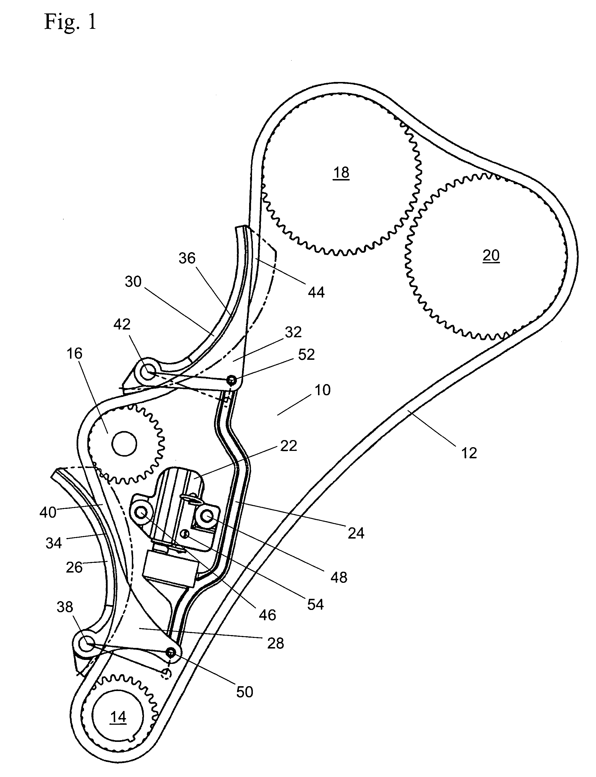 Common link dual arm tensioning device