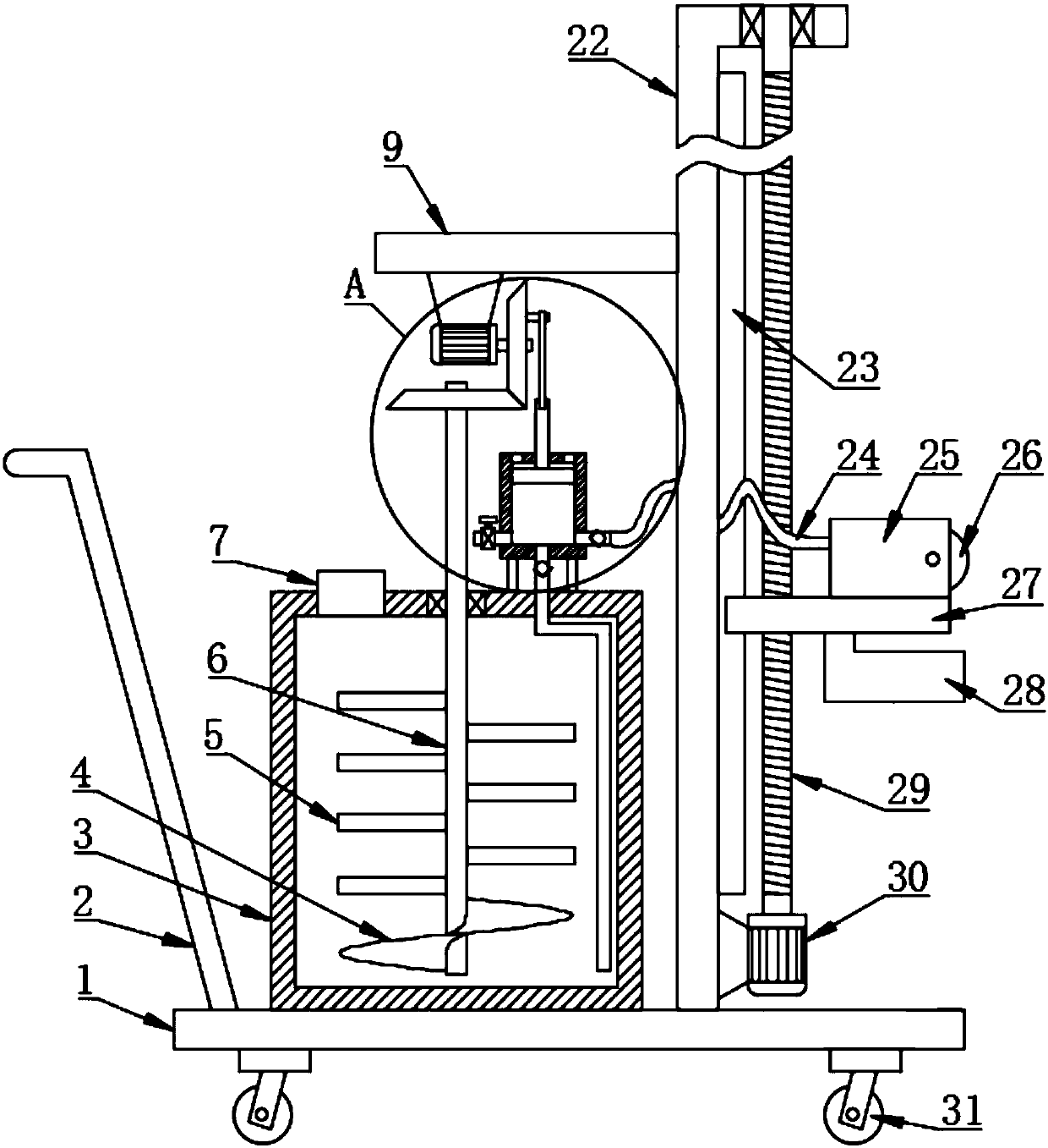 Self-loading type building wall paint coating device