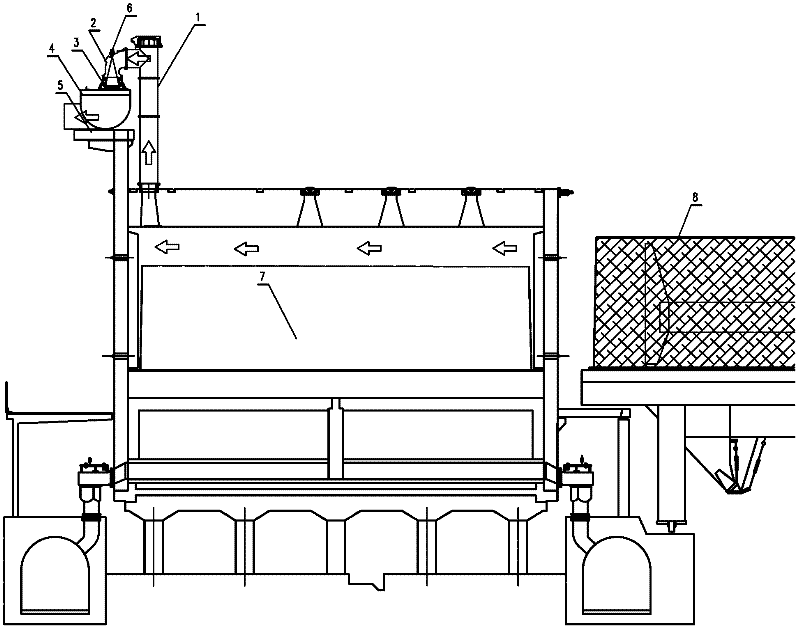 A tamping coke oven riser layout structure