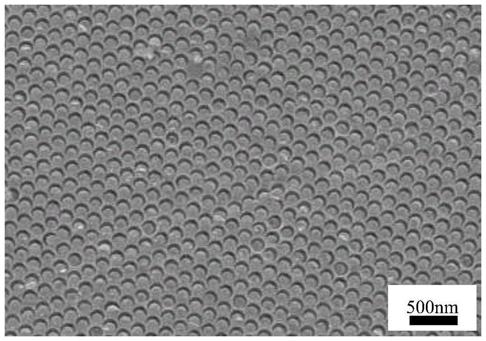 Three dimensional ordered meso-porous Au-TiO2/IO-SiO2 film visible light photocatalyst and preparation method thereof