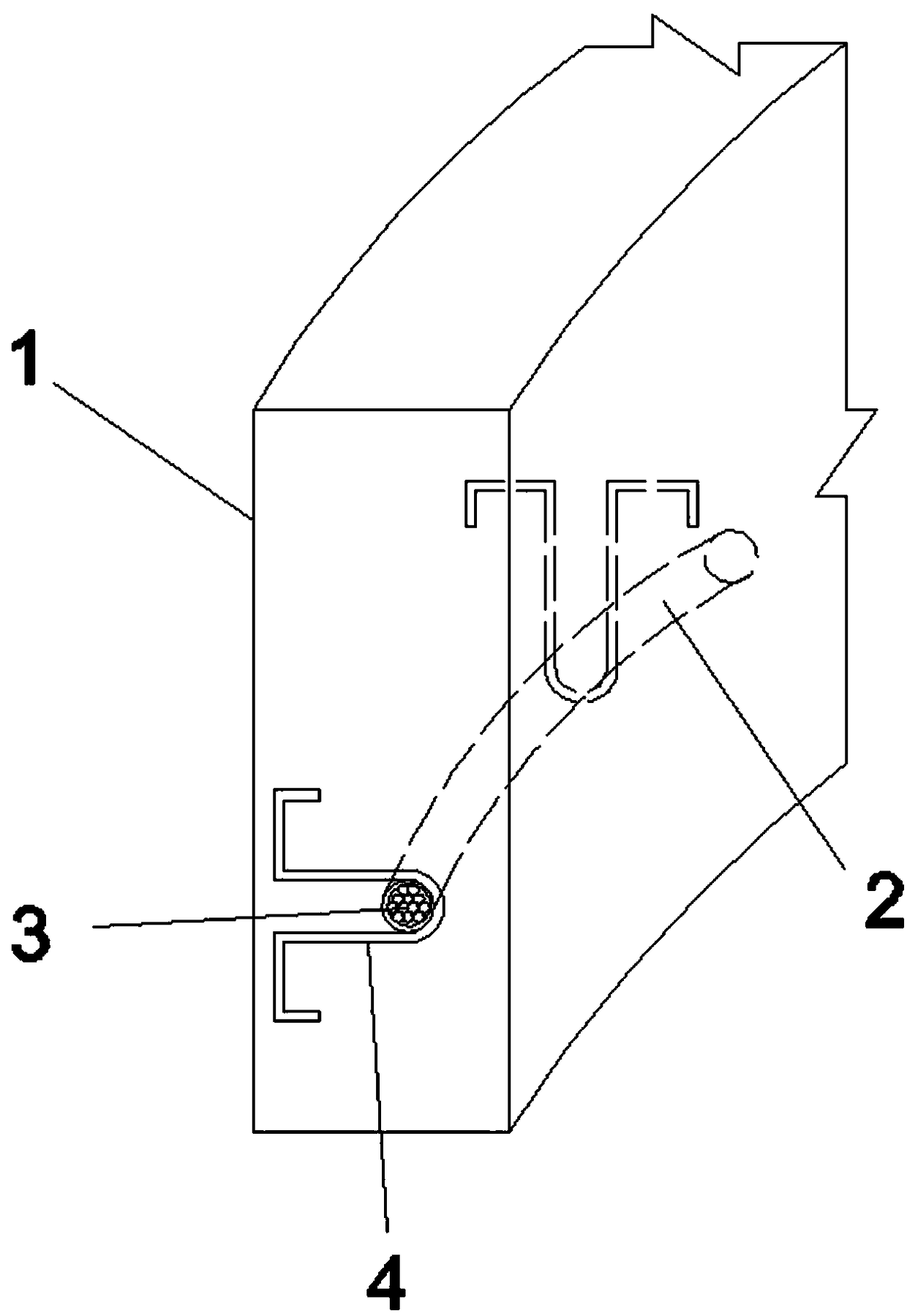 Construction structure and construction method of a cast-in-situ box girder prestressed steel tendon