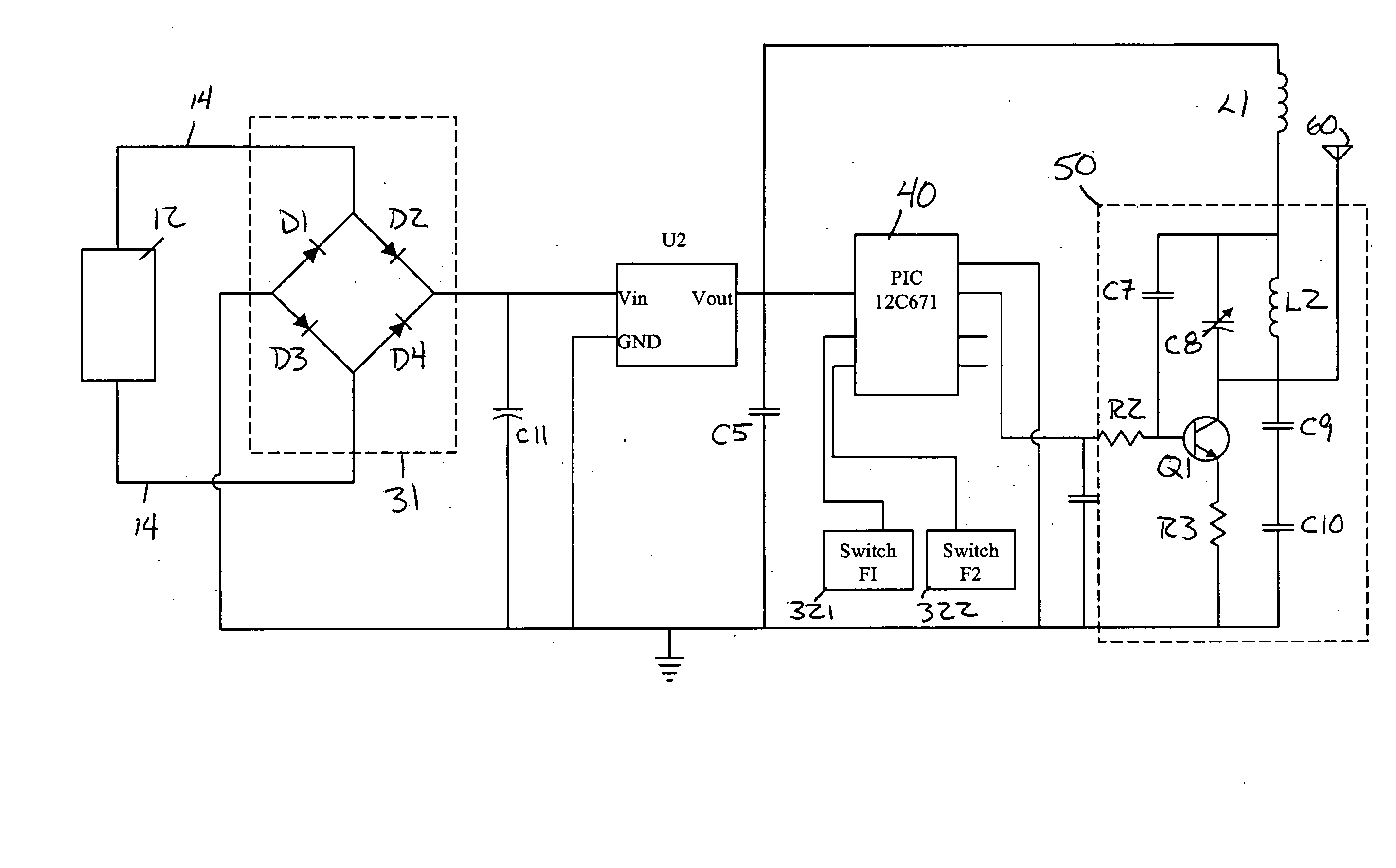 Wall switch for wired and self-powered wireless controllers with recessed and flush mounting