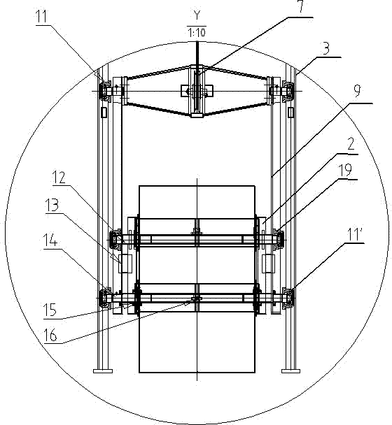 Detachable automatic-rollover-type material hoister