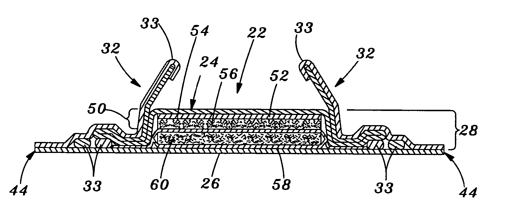 Flexible absorbent article with improved body fit