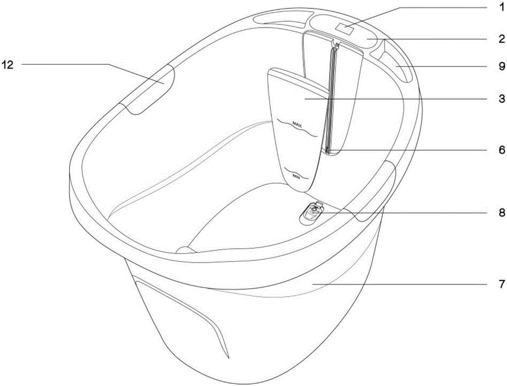 Intelligent temperature-sensing intelligence baby bathtub device